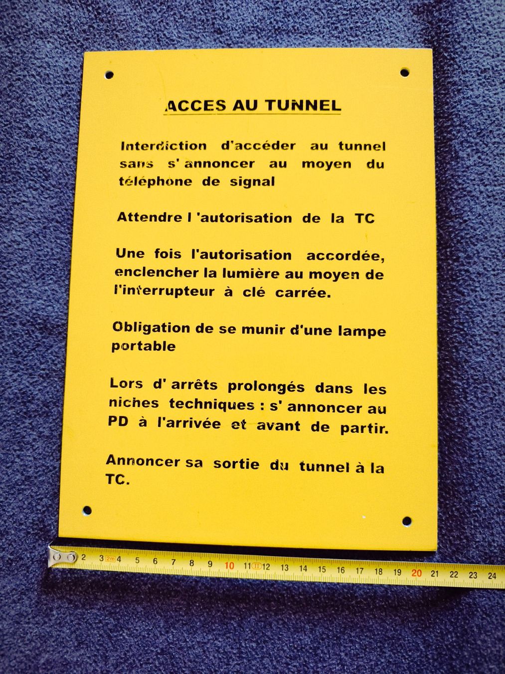 Insegne: Plaque métal 'ACCES AU TUNNEL' – Usato da Genève venduto da lnicoGE 1