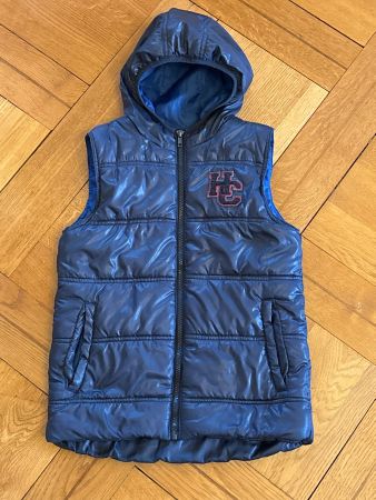 Gilet blau mit Kapuze Gr. 138 / 143