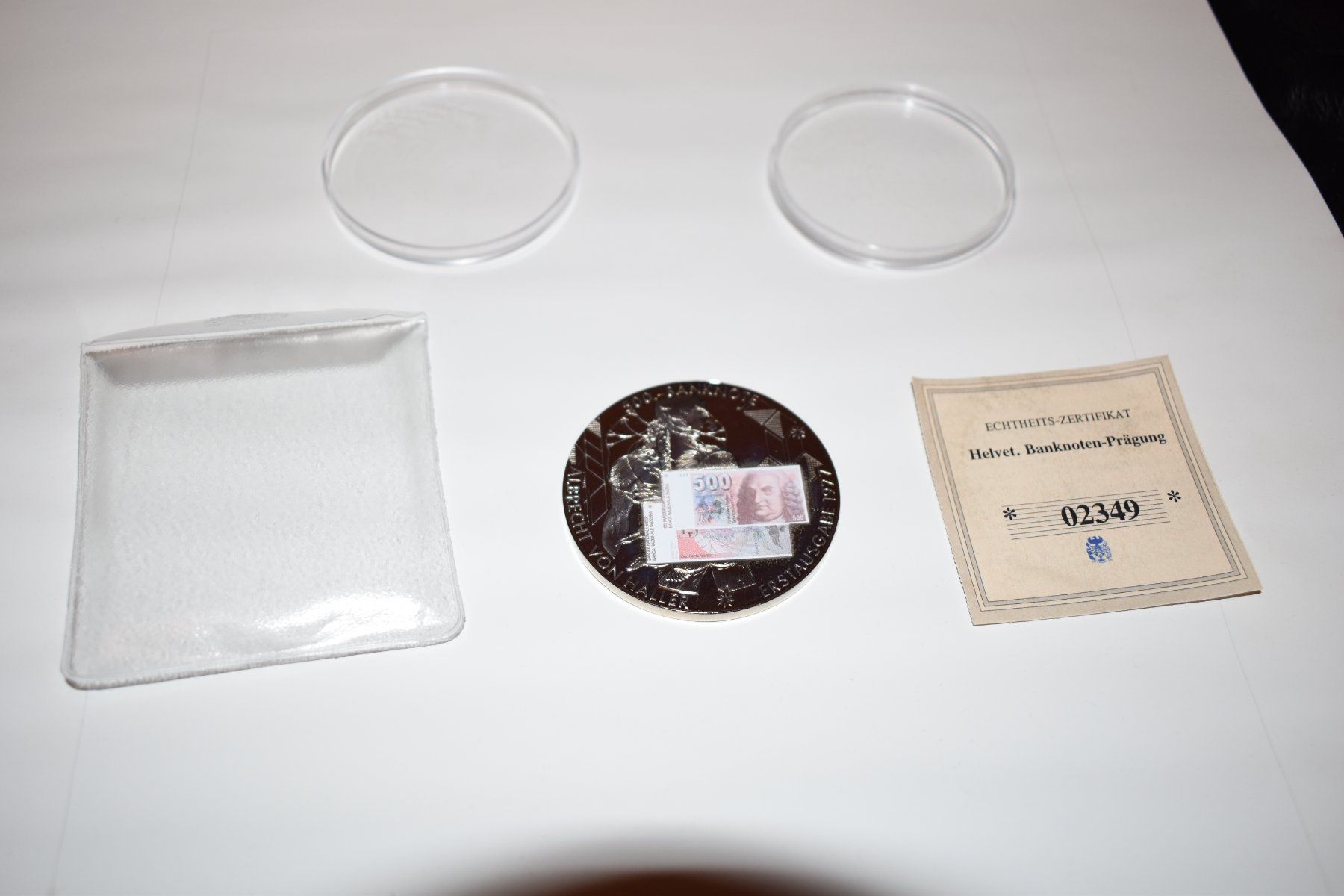 Medaillen: Médaille commémorative Billet de 500 Frs – Neu und originalverpackt aus Le Locle von skycomputer 1