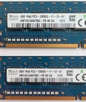 RAM Speicher 2 Stk DDR3 PC3-12800U mit je 4GB - Total 8 GB