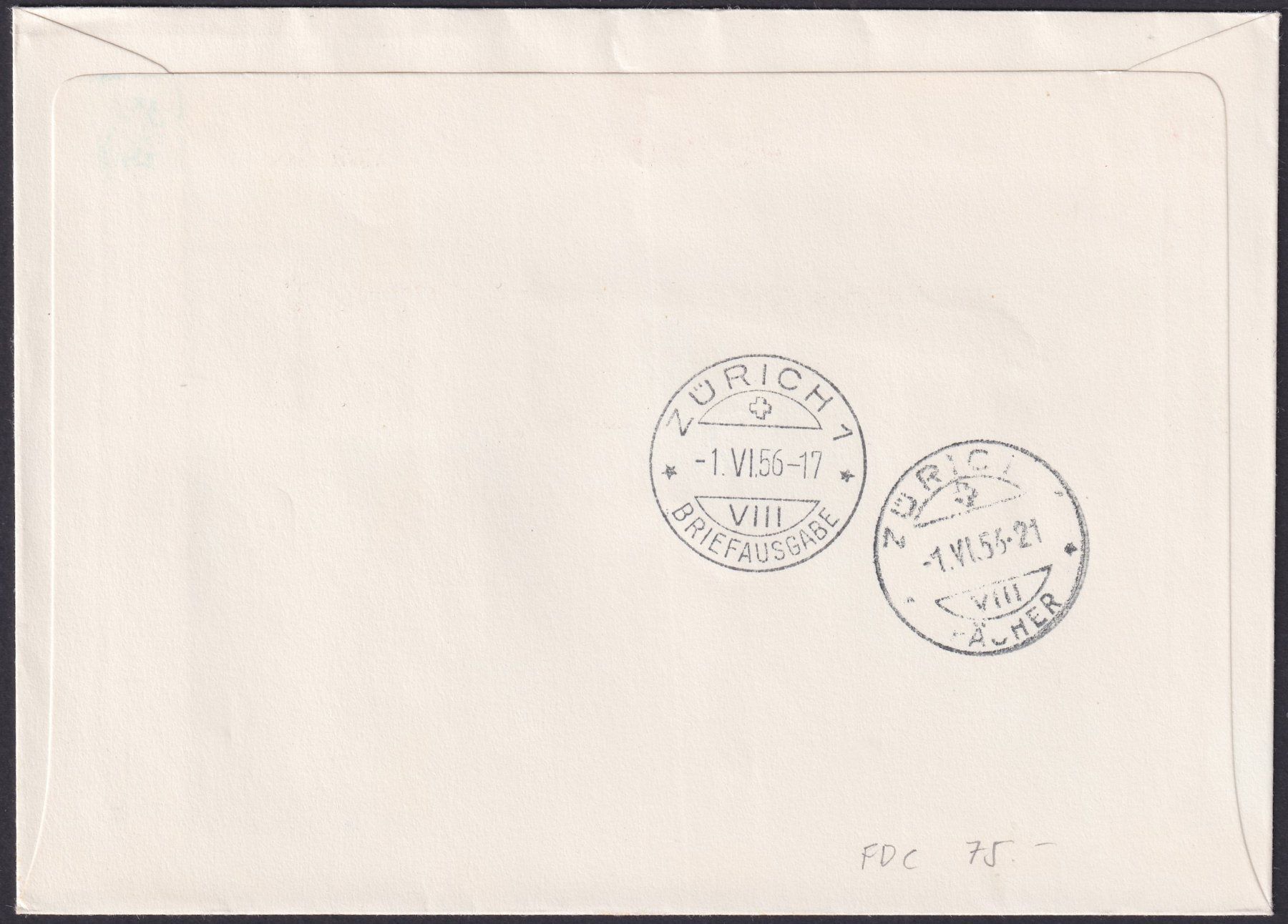 Tutti i francobolli: 1956, B76-B80 Pro Patria FDC mit ET-Stempel, Kat: 75.- – Usato da Sursee venduto da Luzernerraute 1