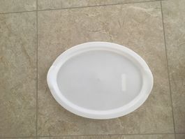 Weisses Serviertablett, oval, Kunststoff, 48 x 35 cm