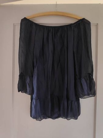 Seidenbluse dunkelblau