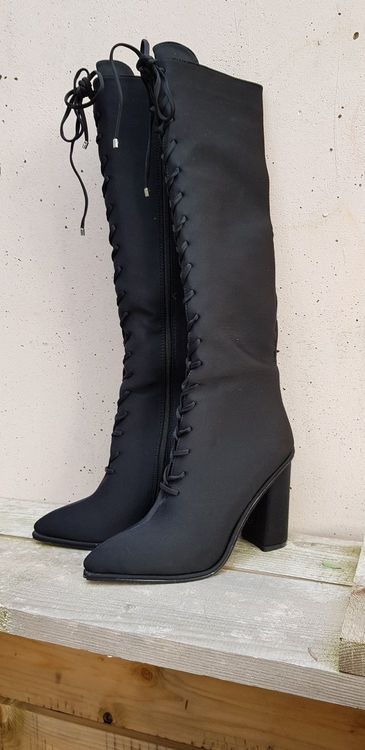 40 Grösse, BEBO Blockabsatz Textil Stiefel (Gebraucht) in