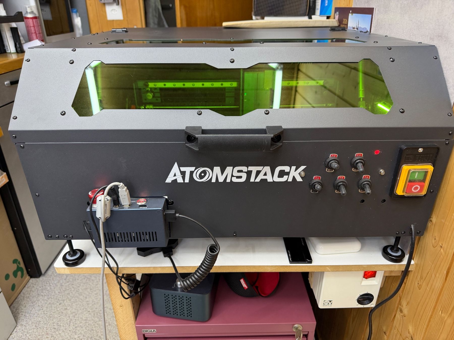 Atomstack Alle Maschinen: ATOMSTACK Diodenlaser 24 / 48 W  inhouse mit Absaugung – Gebraucht aus Habkern von intra88