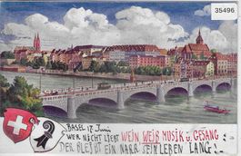 Basel - Int. Musik-Fest 1905 - Off. Festpostkarte