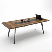 Brauner Konferenztisch aus Holz, 200x90x75 cm