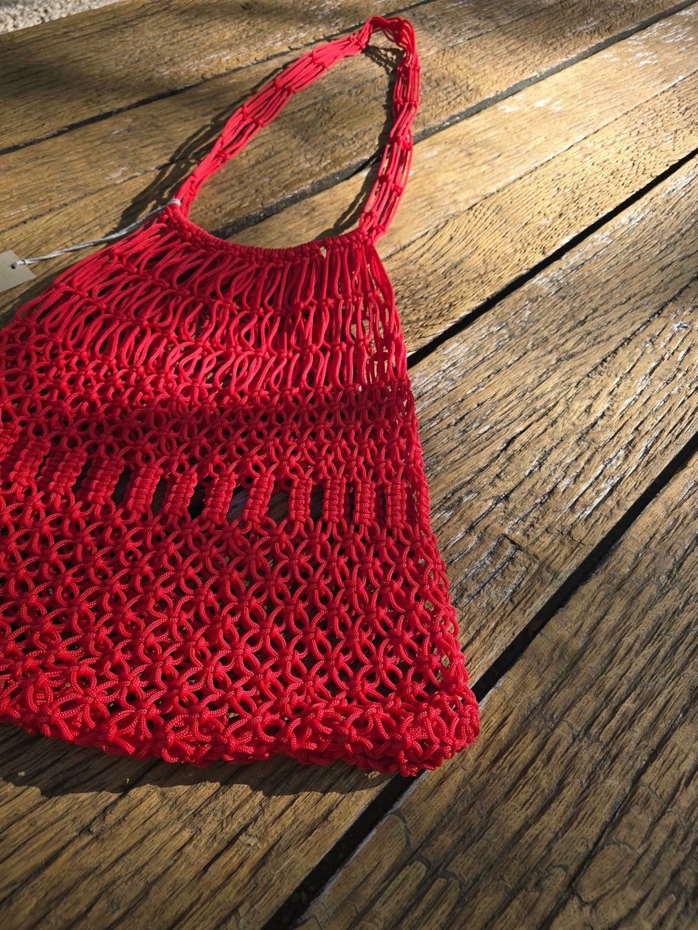 Taschen für Damen: Accessoires: Makramee Shoppertasche orientrot – Neu (gemäss Beschreibung) aus Romanshorn von Rachacha 3