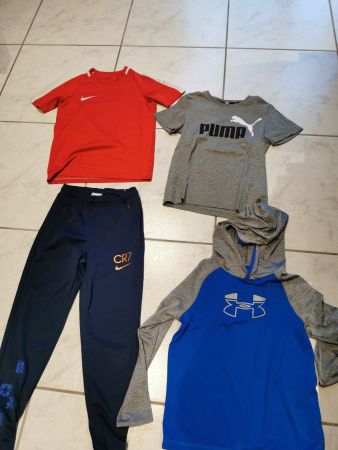 4 teiliges Sportset Gr. 128/134, CR7, Nike, Puma, Under Armo