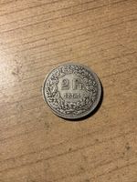 Sehr seltene 2 Schweizer Franken Silber Münze Jahrgang 1894