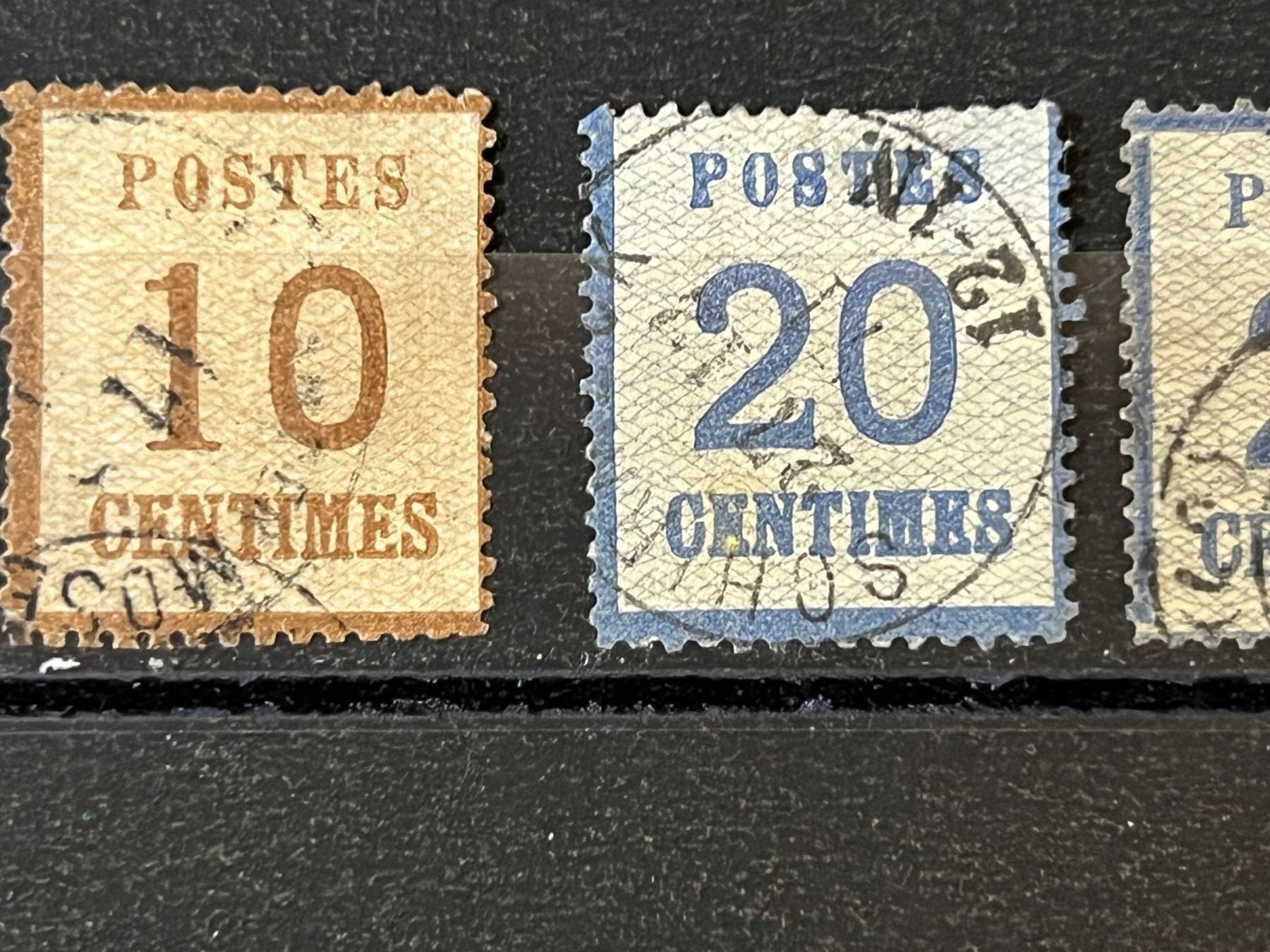 Tutti i francobolli: () 5 timbres Alsace Lorraine 1870 oblitérés – Usato da Lausanne venduto da ffhoud 3