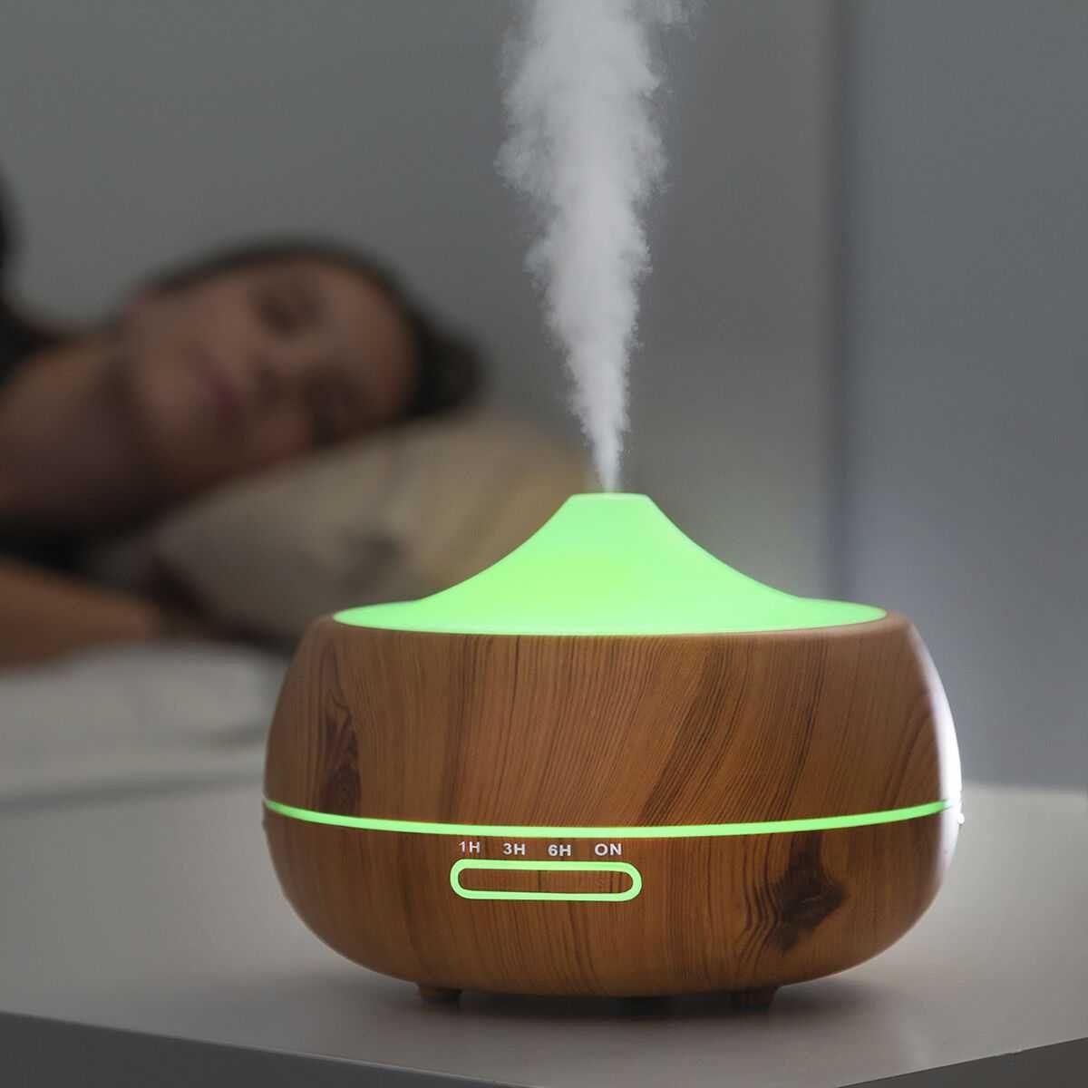 Diffusori di oli essenziali: Aroma-Diffusor & Luftbefeuchter, multicolor-LED, Holz-Effekt – Nuovo e nell'imballaggio originale da Giubiasco venduto da news-shop 6