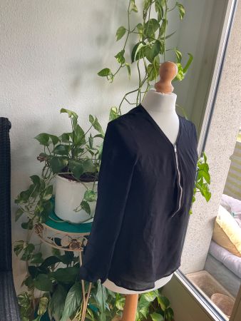 Magnifique chemise/tunique noire pure soie THE KOOPLES, t. S