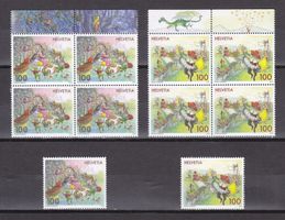 2018  Viererlocksatz und Einzelsatz ** Postfrisch ** 10x1Fr.