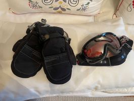 Lot de ski: lunettes de ski +moufles chaudes (s)