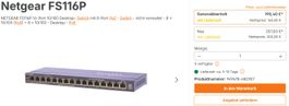 Netgear FS116P 16 Port Desktop Switch PoE unmanaged