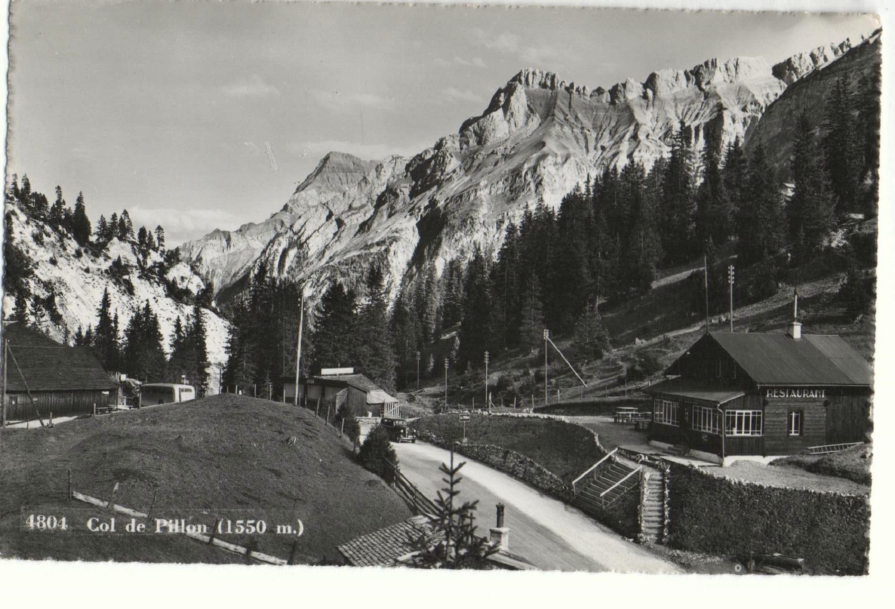Ansichtskarten: COL DE PILLON Restaurant, Auto, Postauto – Neu (gemäss Beschreibung) aus Jona von philajona