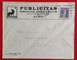 FIRMENBRIEF PUBLICITAS ANNONCEN EXPED. TELLKNABE BERN 1926