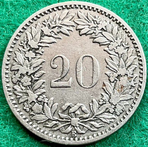 Alle Münzen: Pièce de 20 ct suisse 1896 – Gebraucht aus Plan-les-Ouates von gab_cgf6 1