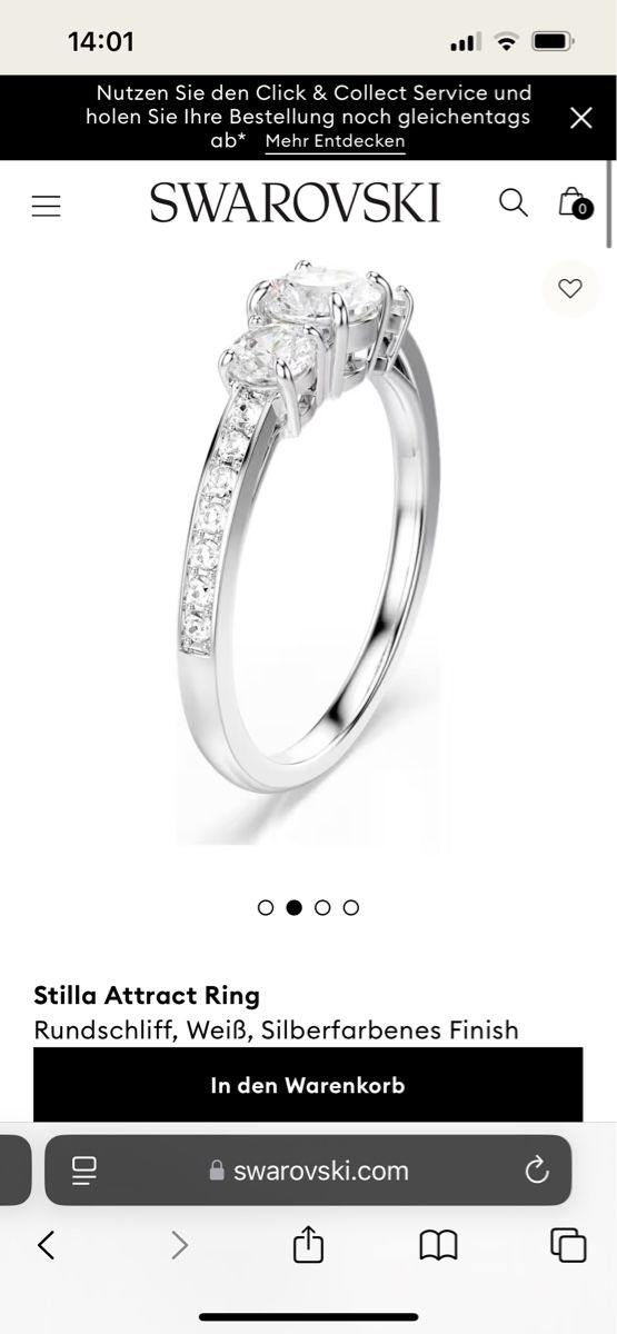 Swarovski Anelli: Bezaubernder Swarovski Ring 54 – Nuovo (secondo la descrizione) da Zürich venduto da panka01 1
