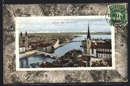 Zürich, Teilansicht mit Blick auf die A