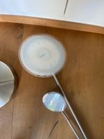 Oberteil einer defekten Stehlampe / Edelstahl / LEDs / Glas