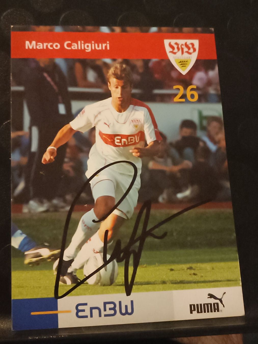 Autografi: Marco Caligiuri - VfB Stuttgart - Handsigniert – Usato da Menziken venduto da Artographs