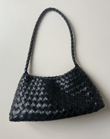 Hobo Shoulder Bag - geflochtene Handtasche schwarz