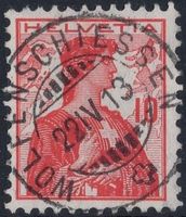 WOLFENSCHIESSEN 22.IV.13 - Vollstempel auf Helvetia