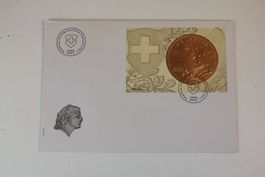 Schweizer Ersttagsbrief mit dekorativer Medaille #6