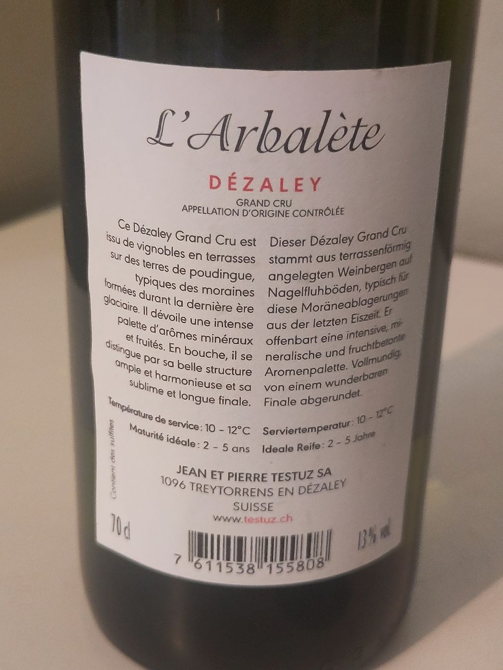 Vino: 8 FL. Dézaley Grand Cru "L'Arbalète" 2016 – Nuovo (secondo la descrizione) da Basel venduto da Morgenmuffel 3