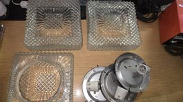 3er Set Vintage Glas Deckenlampen - Zeitloses Design!