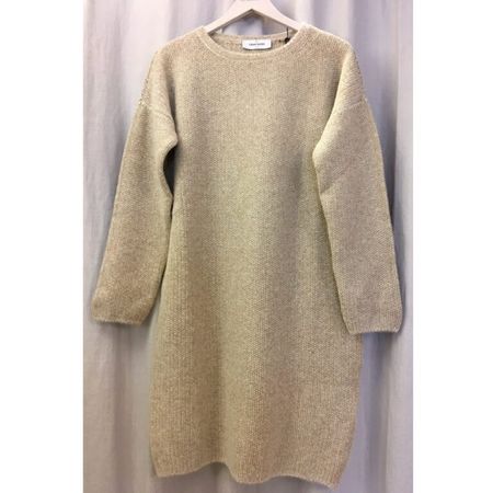 Gran Sasso LA Strick Kleid Perlmuster beige meliert Gr 40