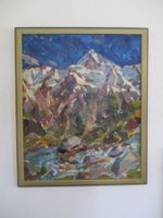 Ölbild alpine Winter im Lötschental Wallis CHRISTIAN BURRI