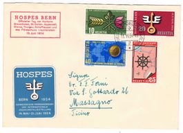 Lettre HOSPES BERN BPA A659 pour Massagno 13.VI.54