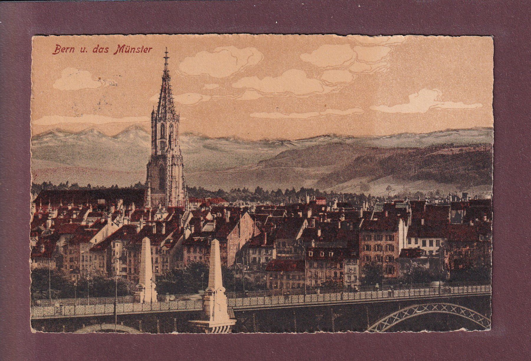 Cartoline postali: BERN - Münster - 1917 – Usato da Pully venduto da nicecards