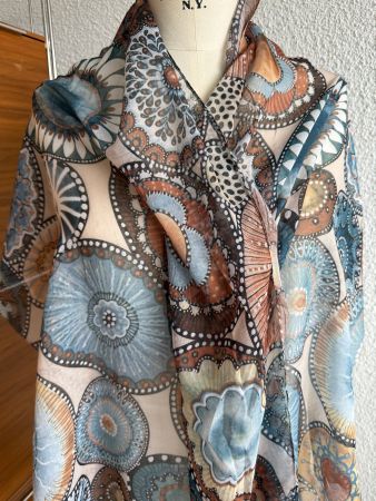 Neu Tuch Foulard Schal 190 x 45 cm Viskose