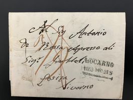 Vorphila Faltbrief mit Inhalt *Locarno-Livorno* 1855