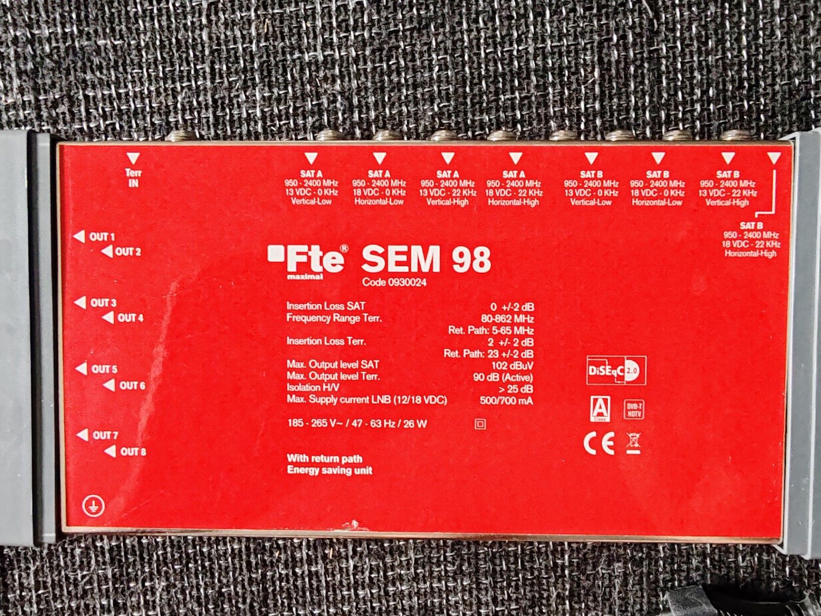 Radiocomunicazione: Fte SEM 98 Satelliten Verstärker mit Netzteil – Usato da Neudorf venduto da Jermeen 1