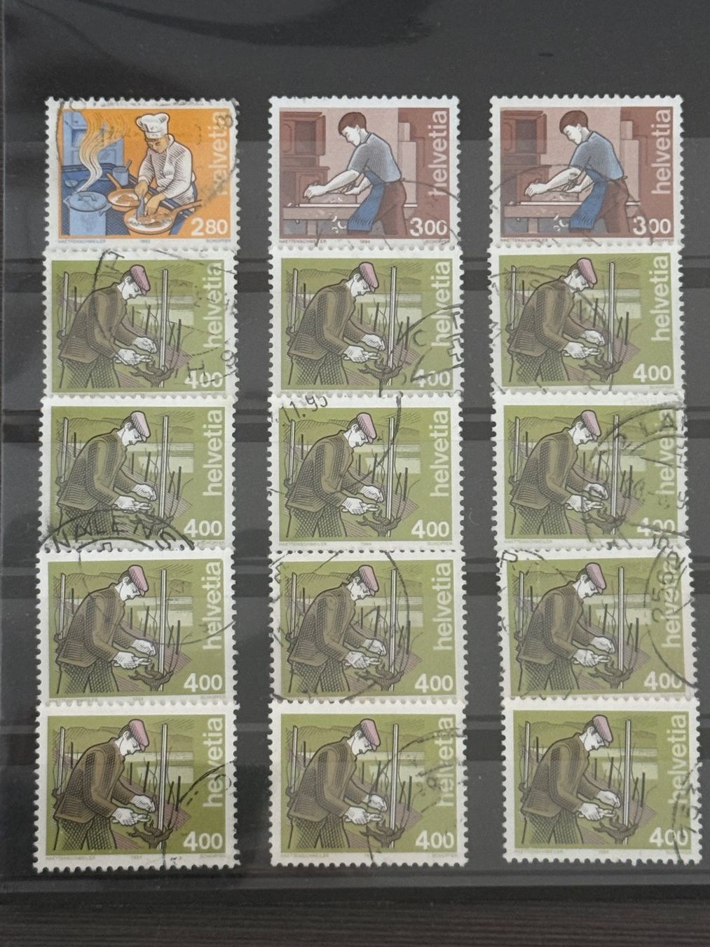 Tutti i francobolli: Lot 30 Stk. Briefmarken Schweiz Berufe – Usato da Brütten venduto da Hst1 1