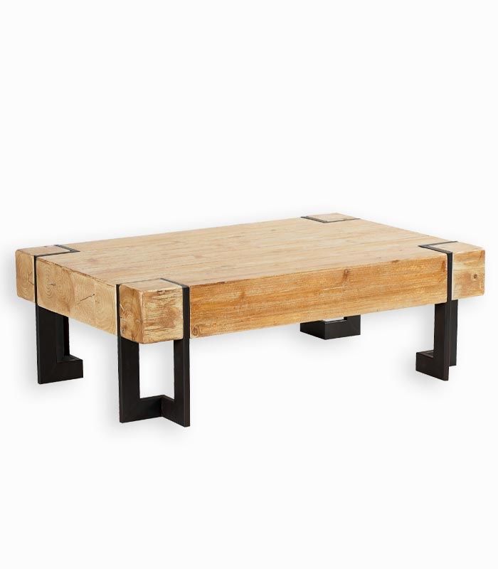 Tavoli: Table basse rectangulaire bois clair et métal noir – Usato da Mur (Vully) FR venduto da FloduVully 1