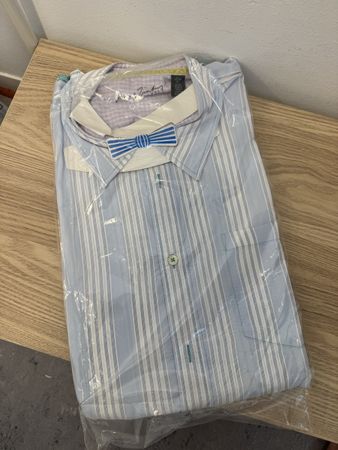 Arnold Zimberg Hemd Blau Weiß Streifen XL Vintage NEU
