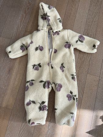 Garbo&Friends fleece jumpsuit beige floral size 86/92