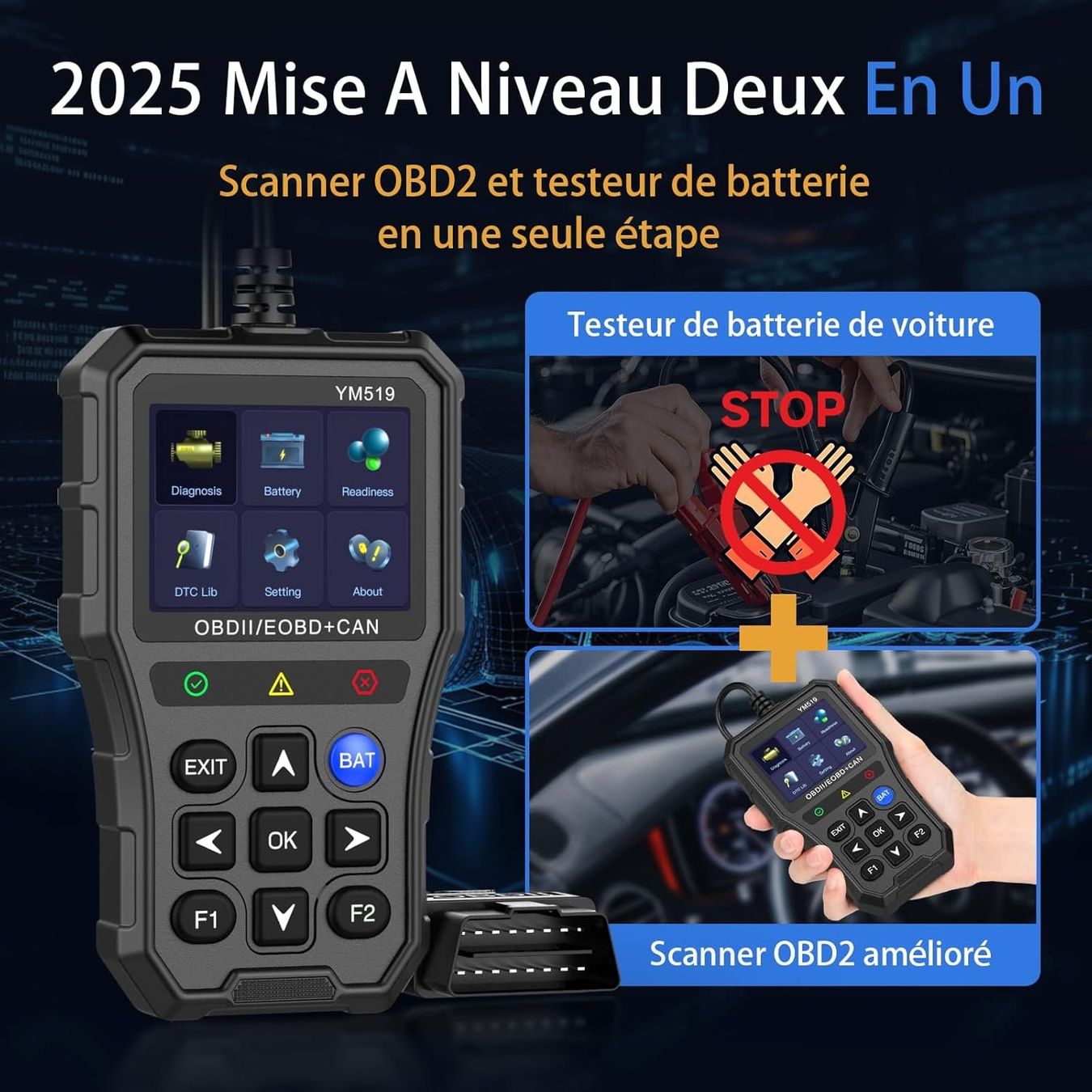 Messen: OBD2 Scanner Auto Diagnosegerät mit Batterietester – Neu und originalverpackt aus Genève von Lotus-18 5