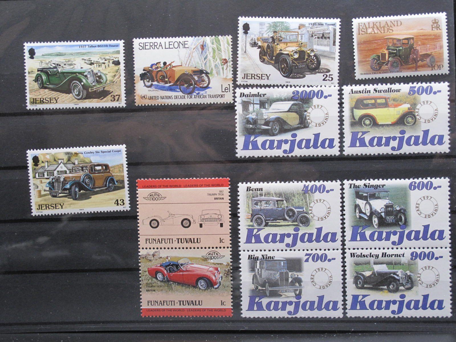 Tutti i francobolli: Auto England Versch. Hersteller I 13 Marken – Usato da Wil SG venduto da fva01