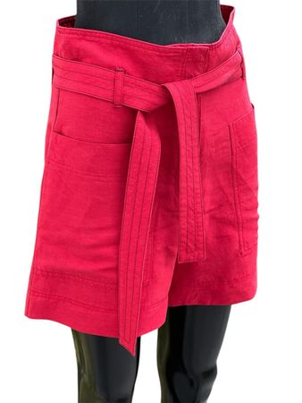 MNG Sommerliche rote Shorts mit Gürtel,  38/S☀️🍸🏖️👙🕶️