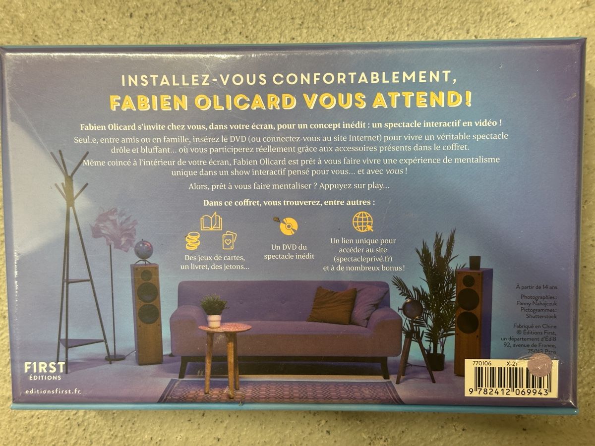 Spiele: Spectacle interactif Fabien Olicard "Vous Mentalise"  – Neu und originalverpackt aus Zürich von Marcouyou 2