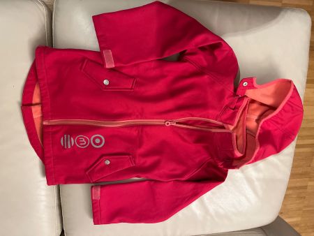 Pink Jacke abnehmbare Hut gr 110