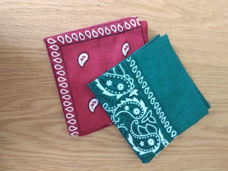 2er Pack Bandanas dunkelrot & grün – 100% Baumwolle, neu