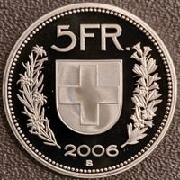 5 Franken 2006 pp / aus Münzsatz / in einer Münzkapsel